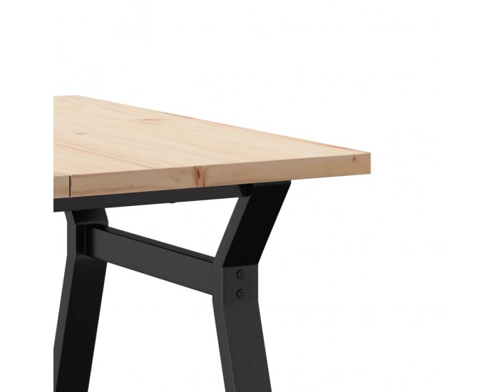 Sonata H Кафе маса Y-образна рамка 80x80x45,5 см бор масив и чугун