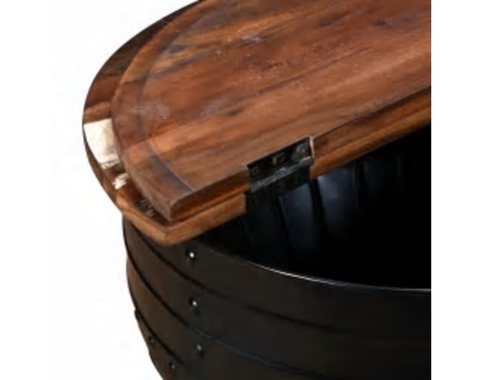 Sonata H Маса за кафе, черна, 50x39,5 см, регенерирано дърво масив