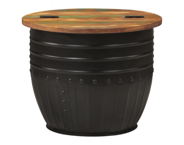 Sonata H Маса за кафе, черна, 50x39,5 см, регенерирано дърво масив