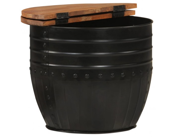 Sonata H Маса за кафе, черна, 50x39,5 см, регенерирано дърво масив