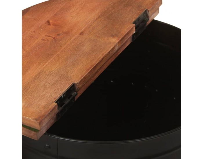 Sonata H Маса за кафе, черна, 50x39,5 см, регенерирано дърво масив