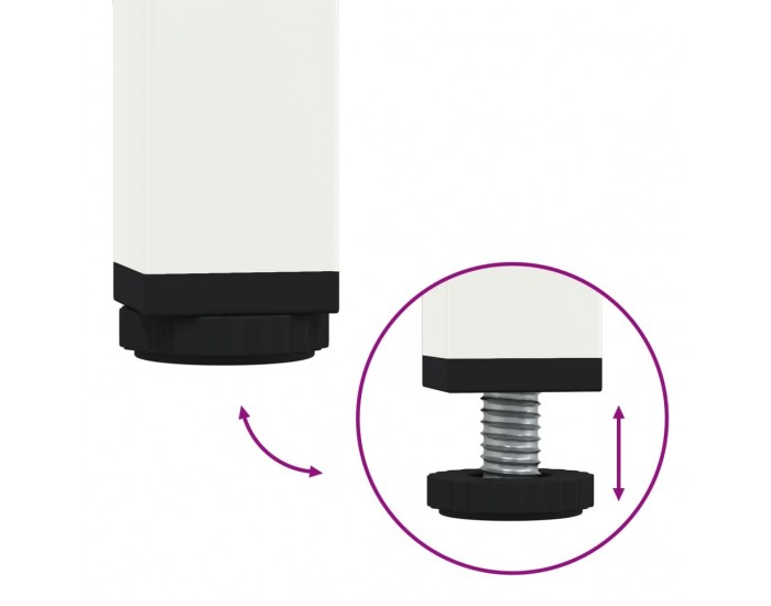 Sonata H Маса за кафе, бяла, 68x50x50,5 см, стомана