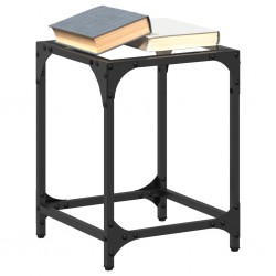 Sonata H Маси за кафе с прозрачен стъклен плот 2 бр 30x30x40 см стомана - Холни маси