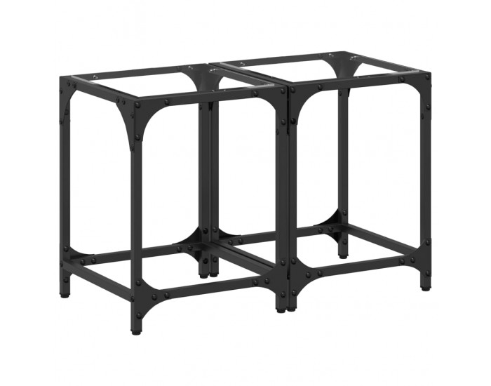 Sonata H Маси за кафе с прозрачен стъклен плот 2 бр 30x30x40 см стомана