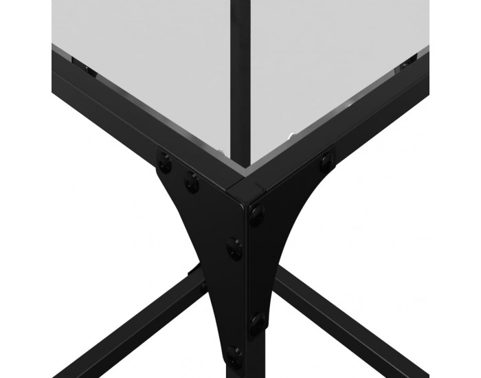 Sonata H Маси за кафе с прозрачен стъклен плот 2 бр 30x30x40 см стомана