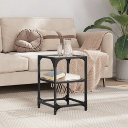 Sonata H Маса за кафе с прозрачен стъклен плот 30x30x45 см стомана - Холни маси