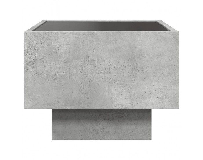 Sonata H Помощна маса с LED бетонно сива 40x40x30 см инженерно дърво