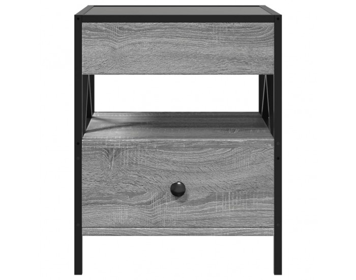 Sonata H Маса за кафе с Infinity LED, сив сонома, 40x40x51 см