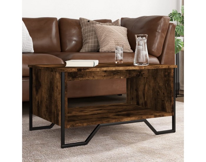 Sonata H Маса за кафе, опушен дъб, 75x51x40 см, инженерно дърво