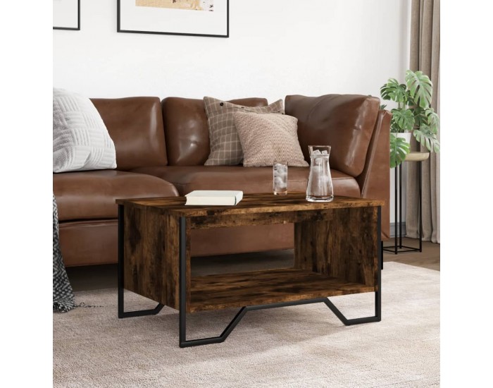 Sonata H Маса за кафе, опушен дъб, 75x51x40 см, инженерно дърво