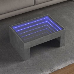 Sonata H Маса за кафе с Infinity LED, бетонно сива, 70x50x30 см - Холни маси