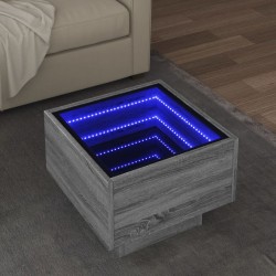 Sonata H Помощна маса с LED сив сонома 40x40x30 см инженерно дърво - Холни маси