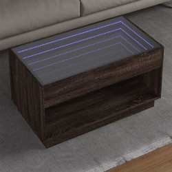 Sonata H Маса за кафе с Infinity LED, кафяв дъб, 90x50x50 см - Маси