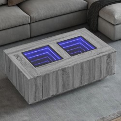 Sonata H Маса за кафе с Infinity LED, сив сонома, 116x69x40 см - Маси
