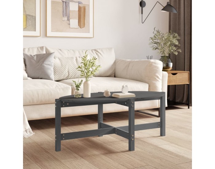 Sonata H Кафе маса, Сиво, 118x63x45 см, борово дърво масив