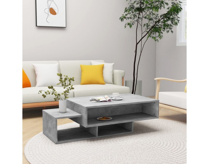 Sonata H Маса за кафе, бетонно сива, 105x55x32 см, инженерно дърво