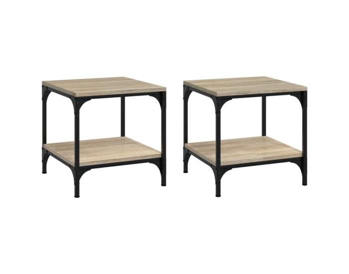 Sonata H Странични маси, 2 бр, Дъб сонома, 40x40x40 см, инженерно дърво