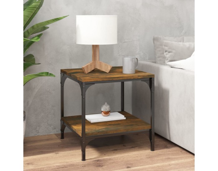 Sonata H Странични маси, 2 бр, опушен дъб, 40x40x40 см, инженерно дърво