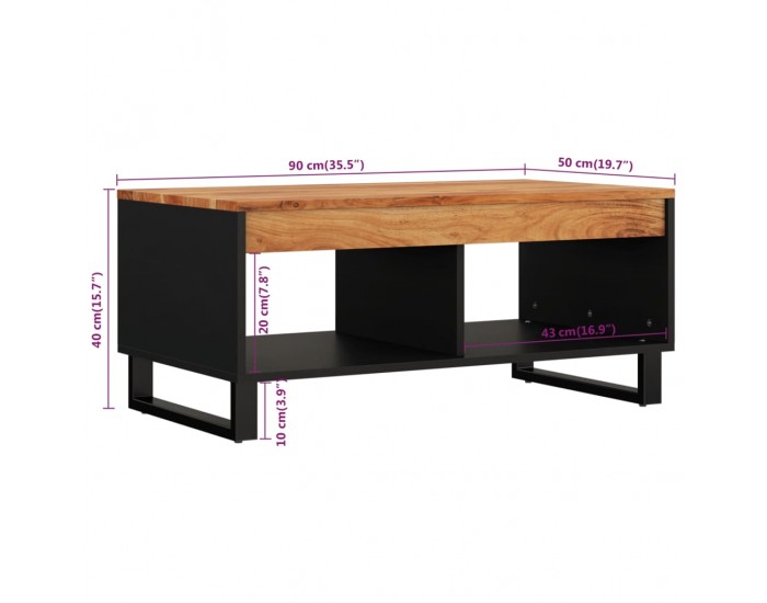 Sonata H Маса за кафе, 90x50x40 см, акациево дърво масив