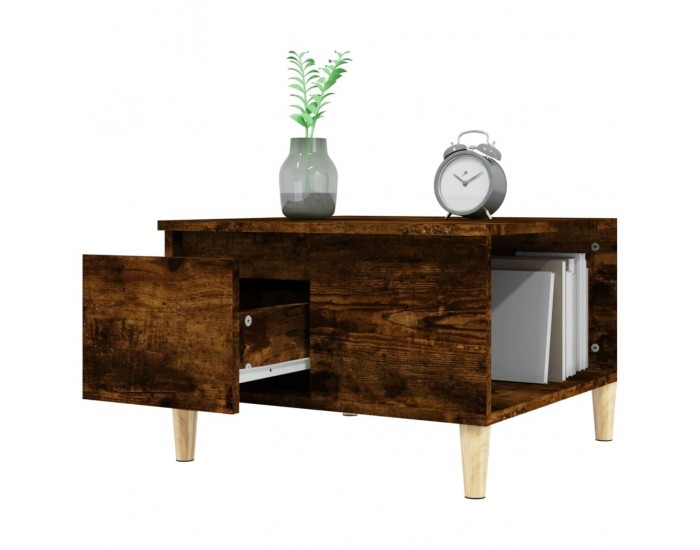 Sonata H Кафе маса, опушен дъб, 55x55x36,5 см, инженерно дърво