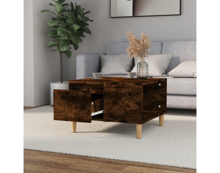 Sonata H Кафе маса, опушен дъб, 55x55x36,5 см, инженерно дърво