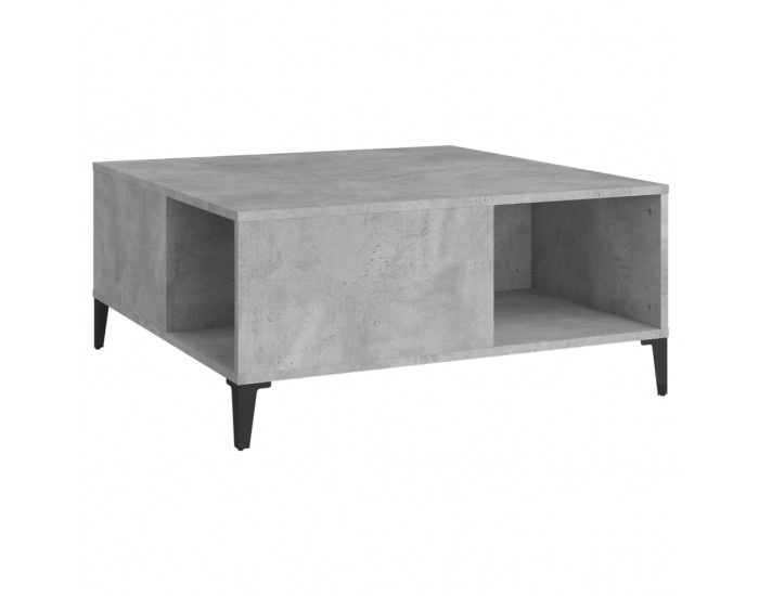 Sonata H Маса за кафе, бетонно сива, 80x80x36,5 см, инженерно дърво