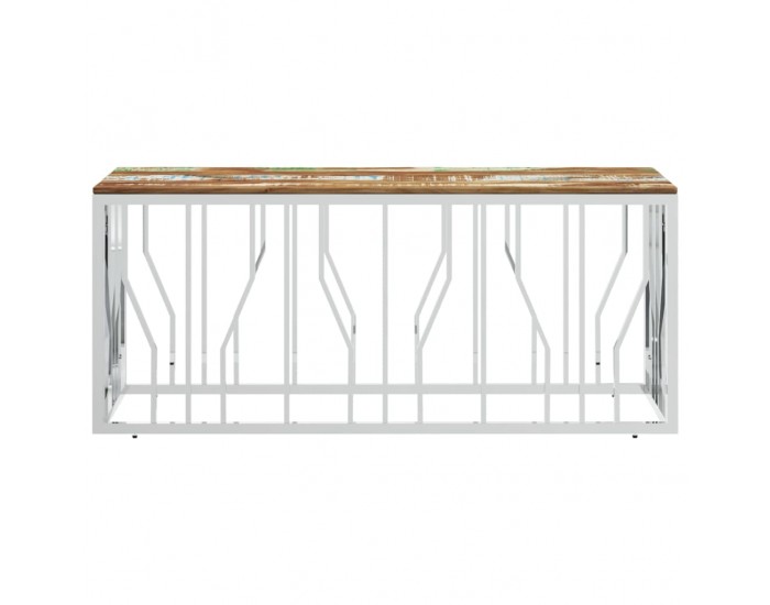 Sonata H Маса за кафе, неръждаема стомана и регенерирано дърво масив