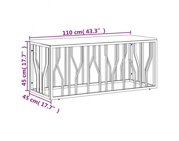 Sonata H Маса за кафе, неръждаема стомана и регенерирано дърво масив