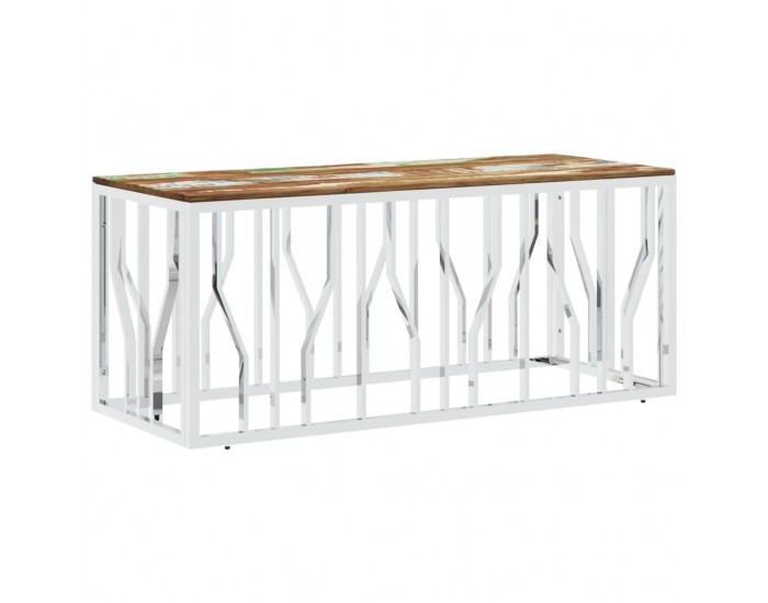 Sonata H Маса за кафе, неръждаема стомана и регенерирано дърво масив