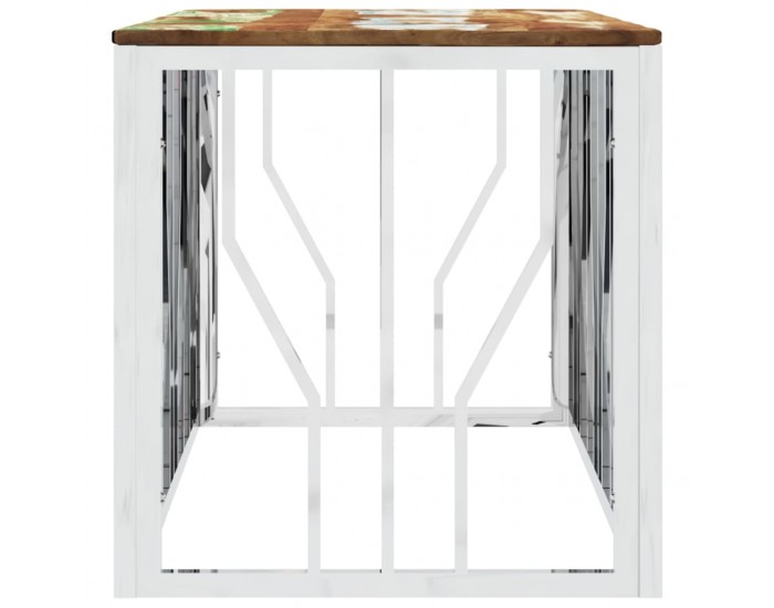 Sonata H Маса за кафе, неръждаема стомана и регенерирано дърво масив