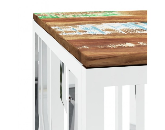 Sonata H Маса за кафе, неръждаема стомана и регенерирано дърво масив