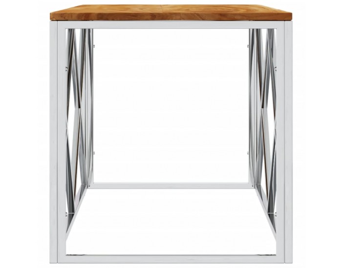 Sonata H Маса за кафе, неръждаема стомана и акациево дърво масив