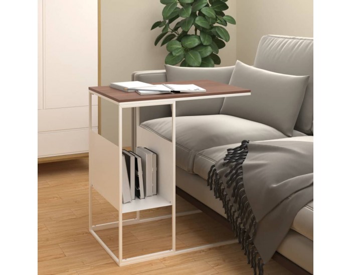 Sonata H Странична маса, бяла, 55x36x59,5 см, инженерно дърво