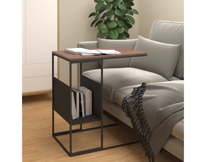 Sonata H Странична маса, черна, 55x36x59,5 см, инженерно дърво