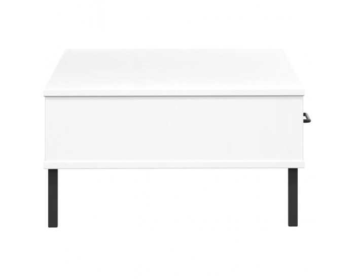 Sonata H Кафе маса с метални крака бяла бор масив OSLO