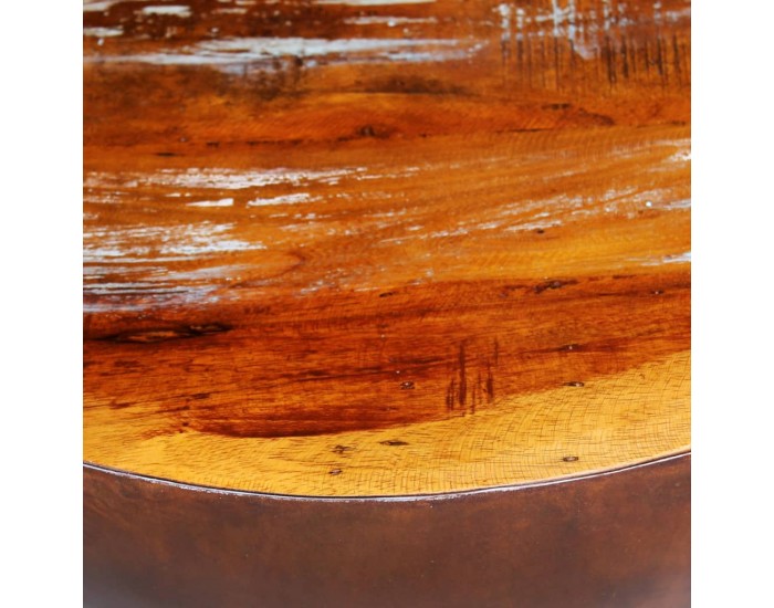 Sonata H Маса с формата на купа, стоманена основа, регенерирано дърво