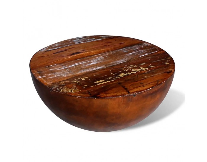 Sonata H Маса с формата на купа, стоманена основа, регенерирано дърво