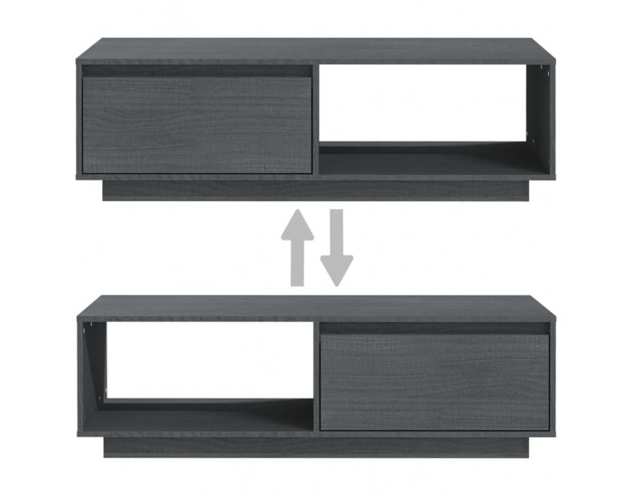 Sonata H Маса за кафе, сива, 110x50x33,5 см, борово дърво масив