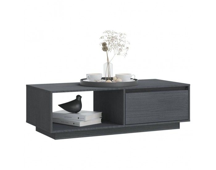 Sonata H Маса за кафе, сива, 110x50x33,5 см, борово дърво масив