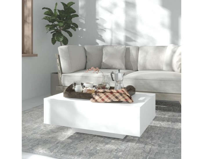 Sonata H Маса за кафе, бяла, 85x55x31 см, инженерно дърво