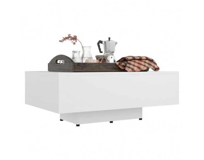 Sonata H Маса за кафе, бяла, 85x55x31 см, инженерно дърво