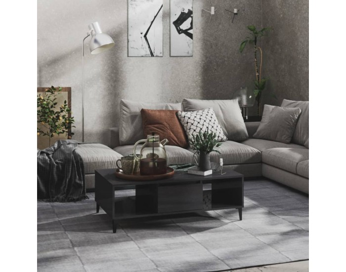 Sonata H Маса за кафе, сив гланц, 103,5x60x35 см, инженерно дърво