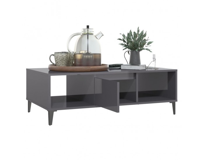 Sonata H Маса за кафе, сив гланц, 103,5x60x35 см, инженерно дърво