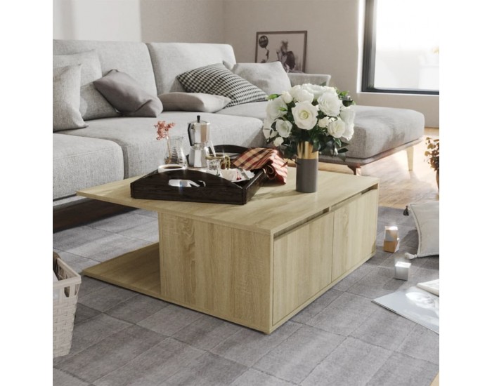 Sonata H Маса за кафе, дъб сонома, 80x80x31 см, инженерно дърво