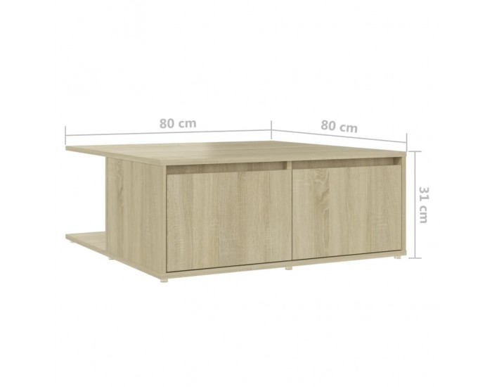 Sonata H Маса за кафе, дъб сонома, 80x80x31 см, инженерно дърво