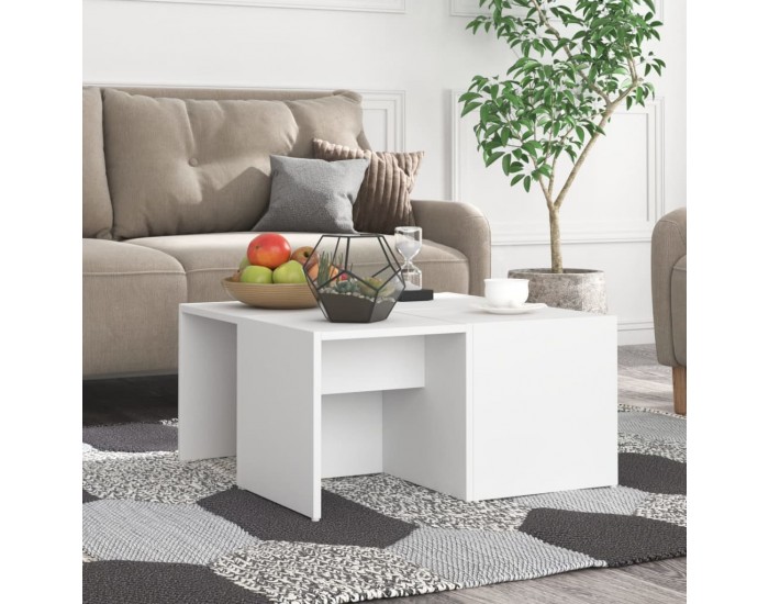 Sonata H Маси за кафе, 4 бр, бели, 33x33x33 см, инженерно дърво