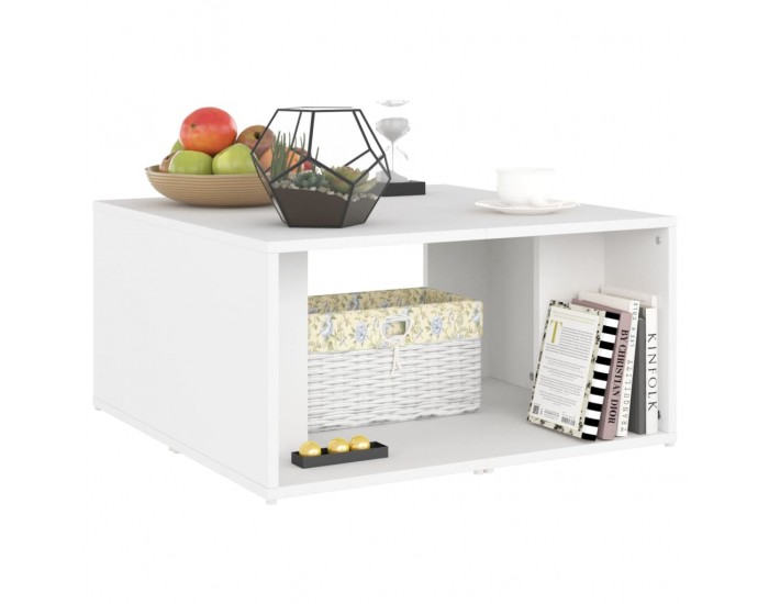 Sonata H Маси за кафе, 4 бр, бели, 33x33x33 см, инженерно дърво