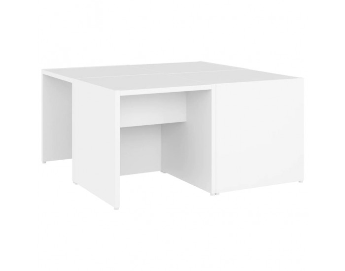 Sonata H Маси за кафе, 4 бр, бели, 33x33x33 см, инженерно дърво