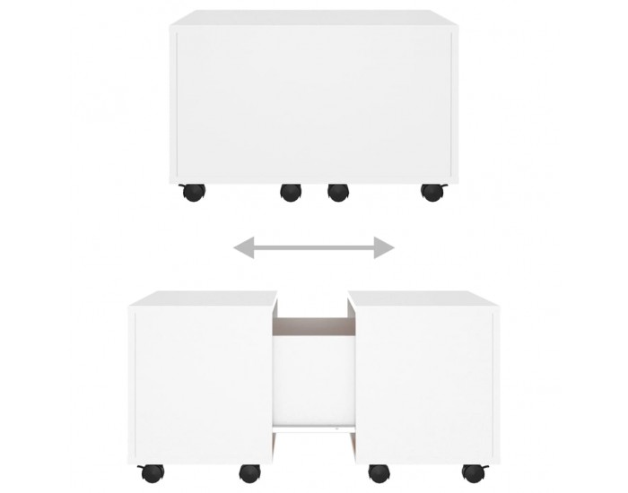 Sonata H Маса за кафе, бяла, 60x60x38 см, инженерно дърво