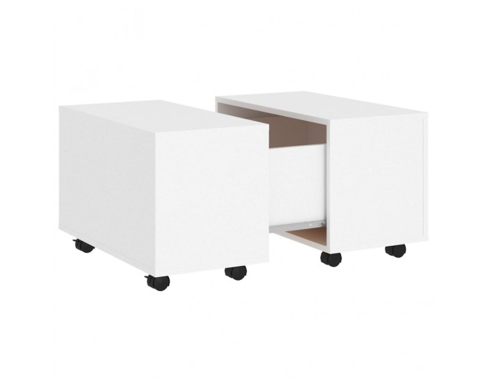 Sonata H Маса за кафе, бяла, 60x60x38 см, инженерно дърво